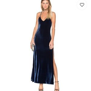 x REVOLVE Navy Velvet Dress